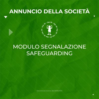 Modulo segnalazione safeguarding