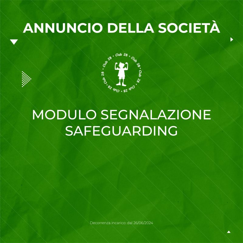 Modulo segnalazione safeguarding
